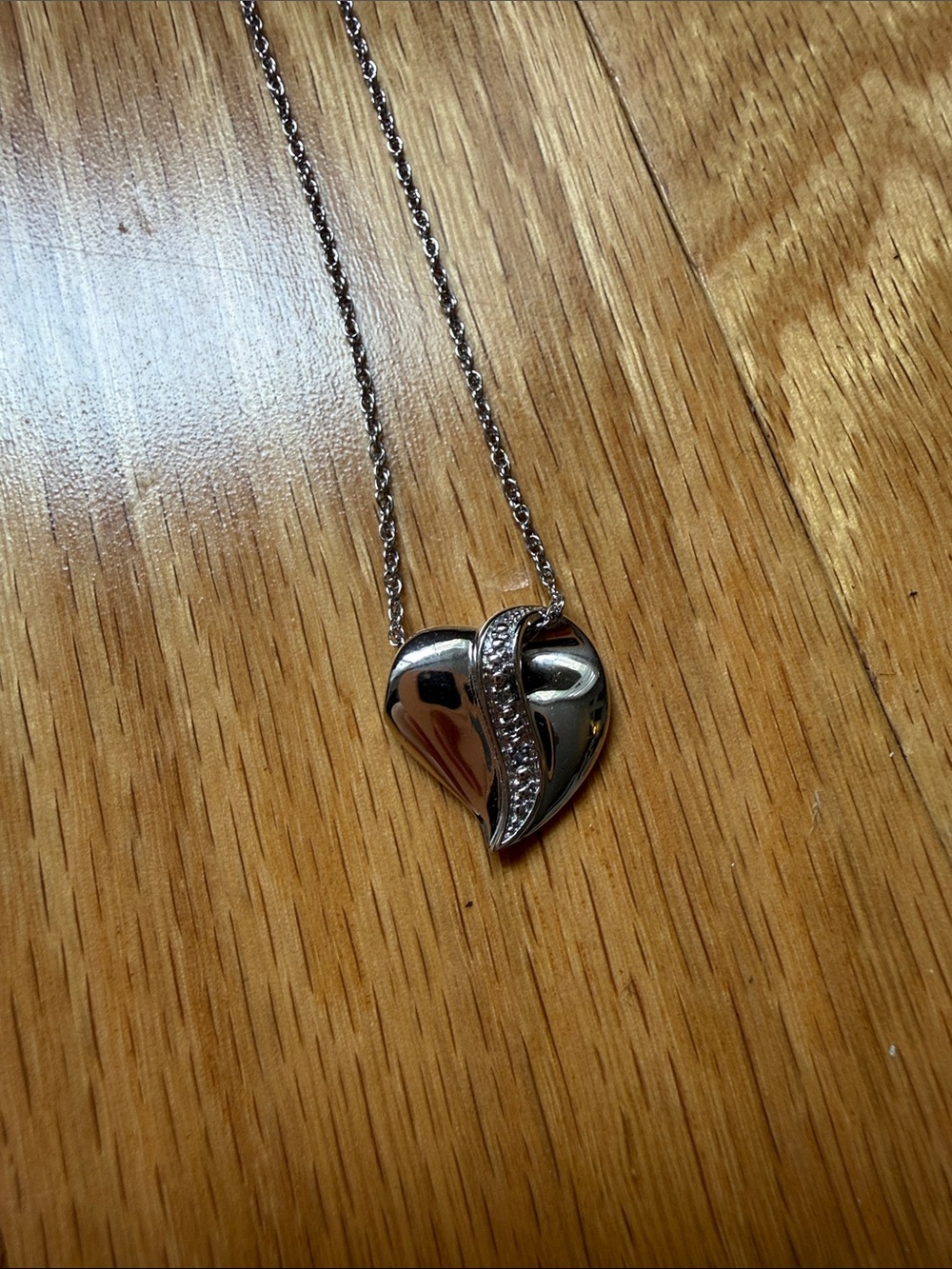 Granddaughter Silver Heart Pendant Necklace with Crystal Accent